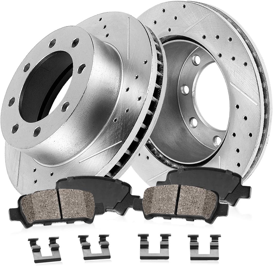 8 Lug 2 Rotors Brake Pads Clips T6199