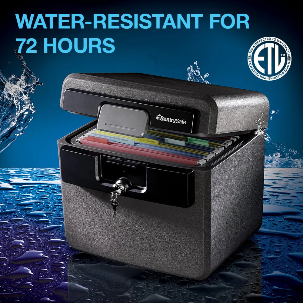 Fire-Resistant Water-Resistant Key Lock Safe Box 0.65 cu. ft. V78872