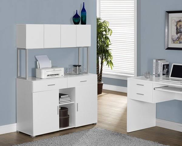 White Hollow-Core Office Storage Credenza C37884