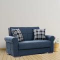 Navy Blue Fabric Loveseat V711941