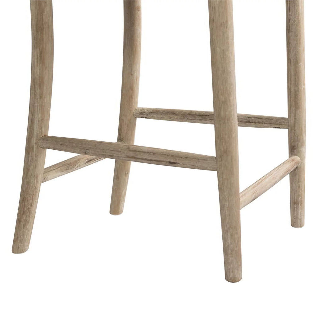 2 Piece Rustic Solid Wooden Counter Height Stool Set R865376
