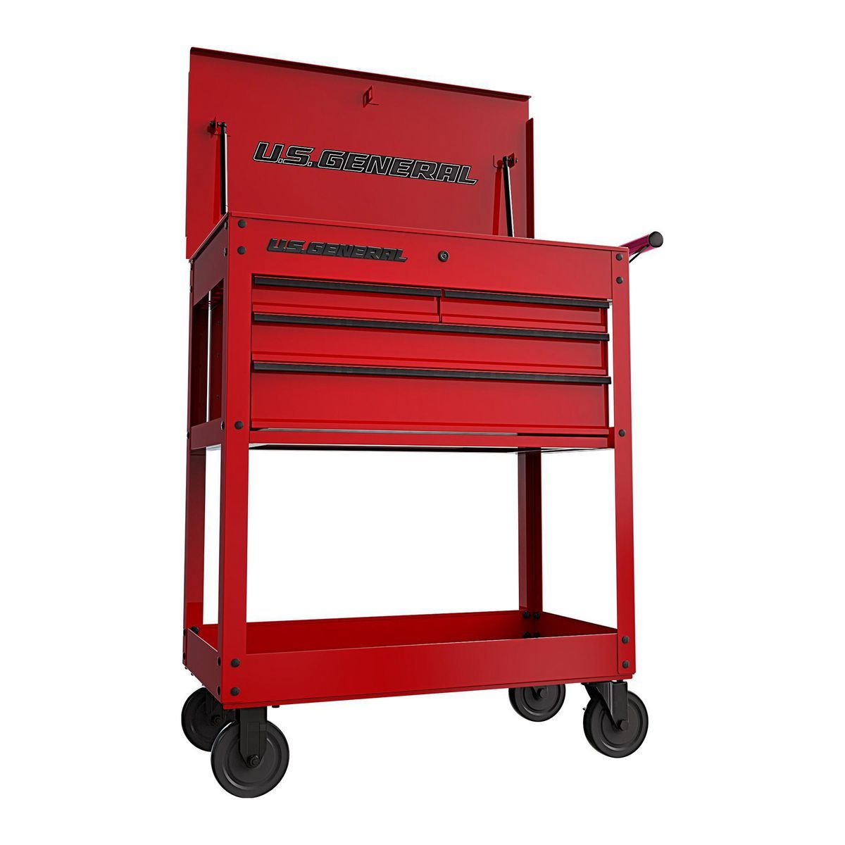 30 in. 4-Drawer Tech Cart, Red W3735