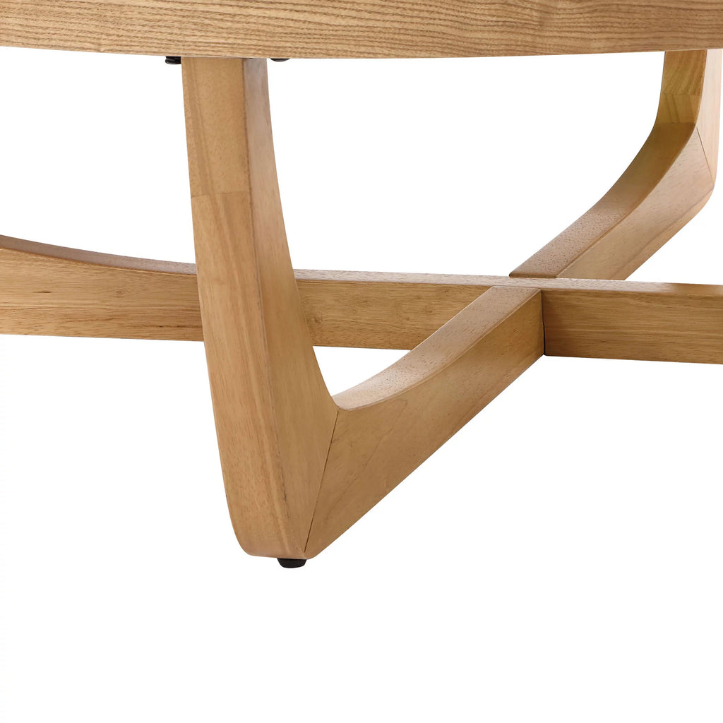 Rattan & Glass Coffee Table with Solid Wood Frame V870955