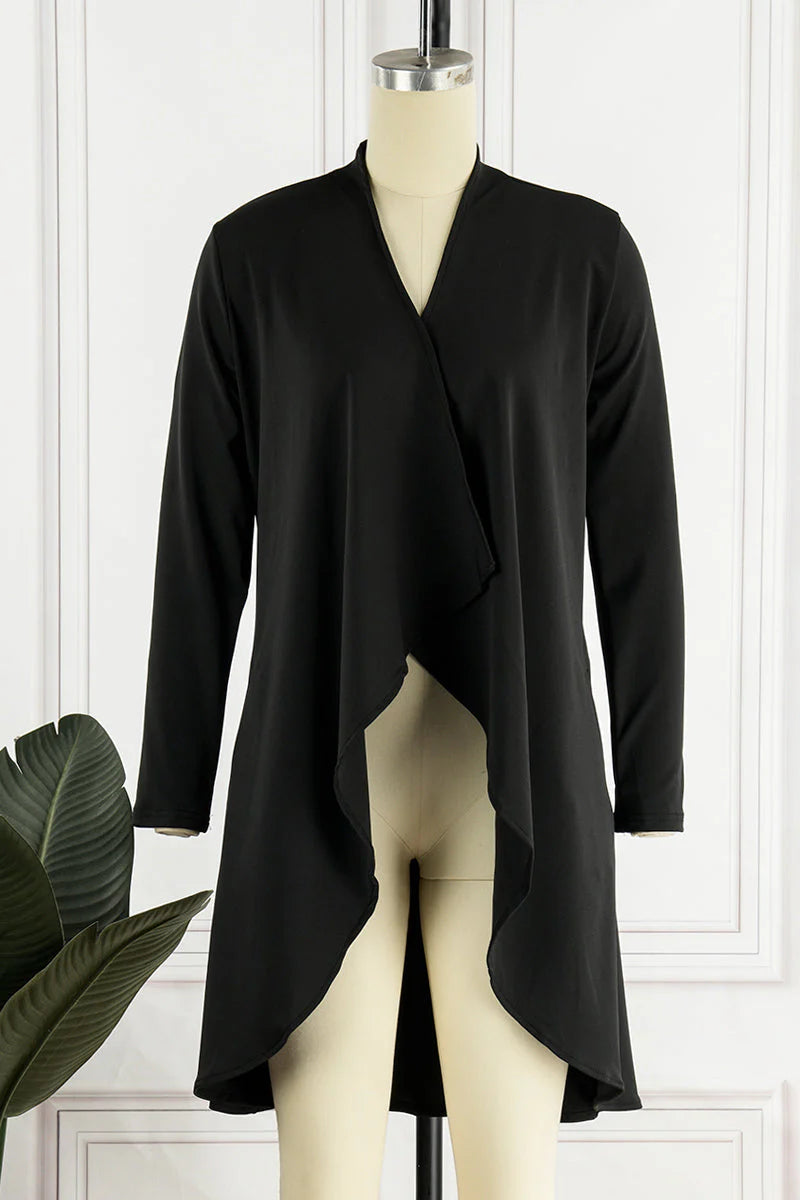 Casual Solid Patchwork Turndown Collar Outerwear B1013