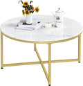 Marble Coffee Table with X-Base Metal Legs M9169