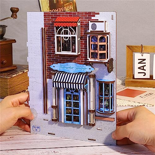 DIY Book Nook Miniature Kit, 3D Wooden Puzzle Booknook X9772
