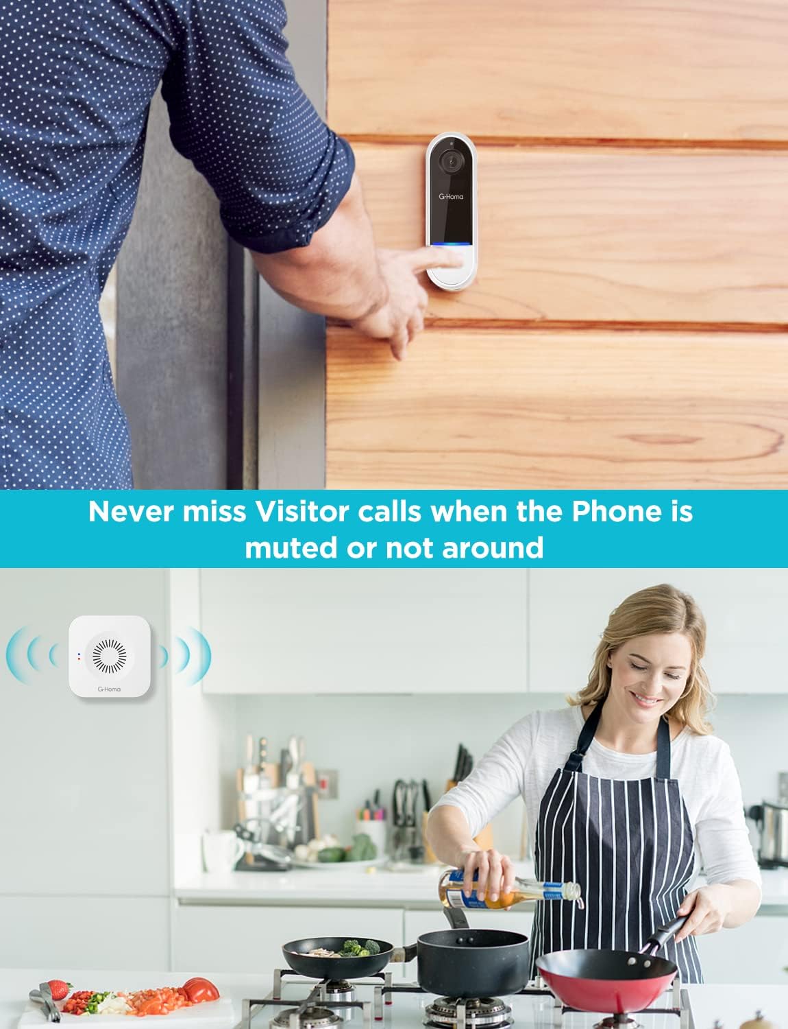 Wireless Wi-Fi Video Doorbell Camera with Motion Detector L83525