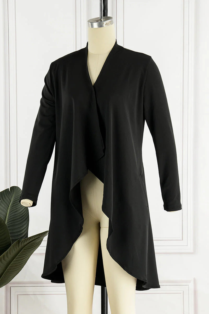 Casual Solid Patchwork Turndown Collar Outerwear B1013