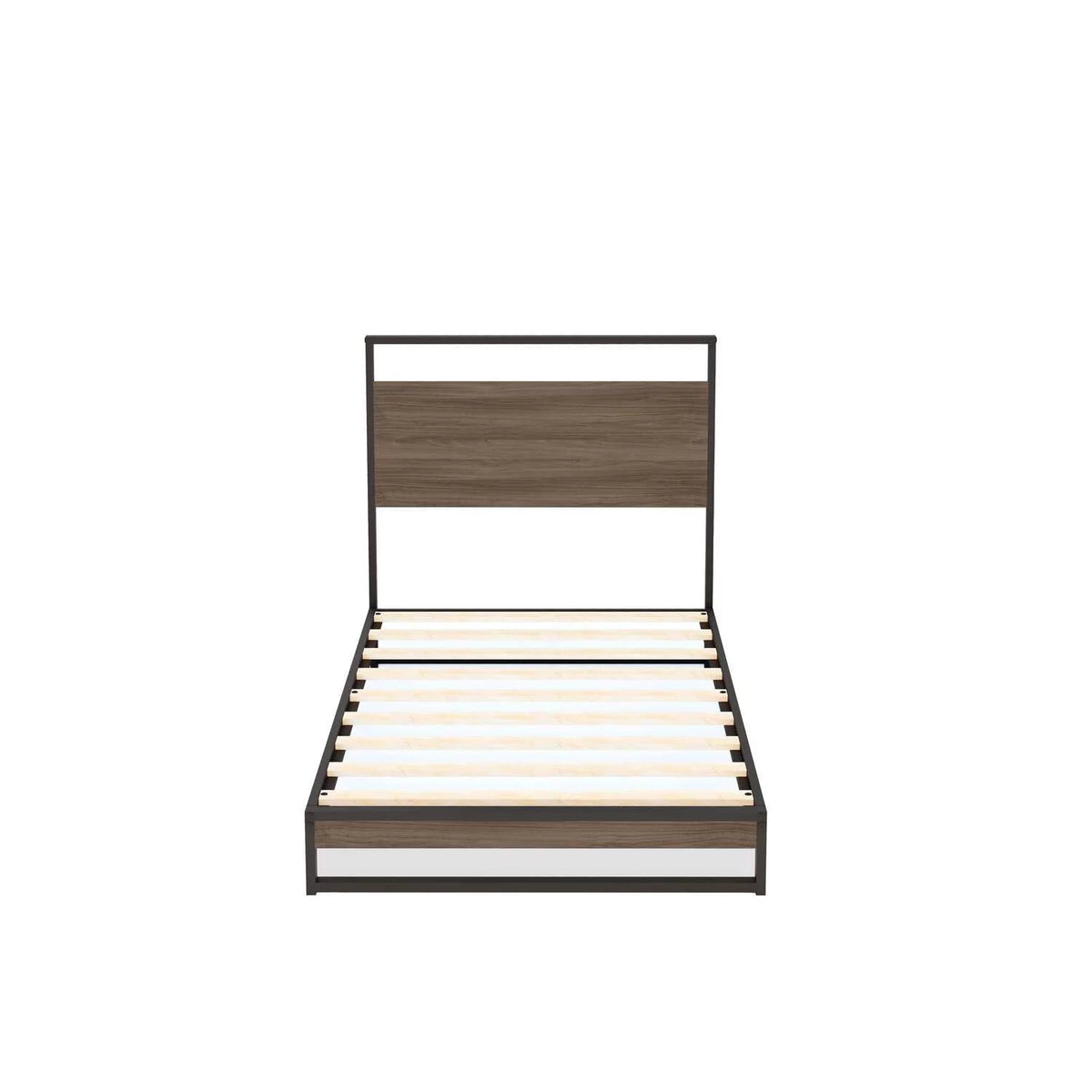 Metal and Wood Twin Bed Frame V813895