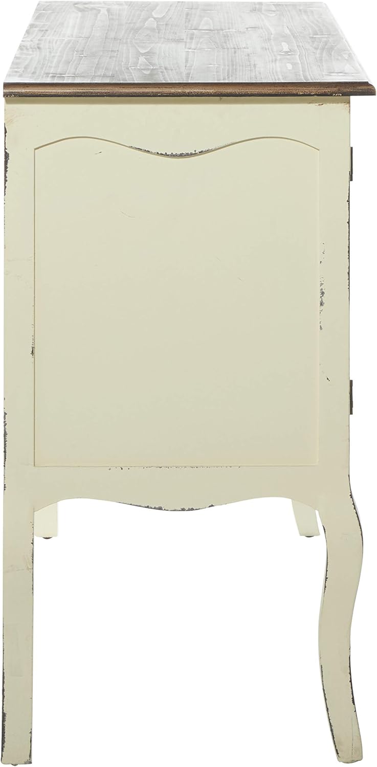 Beige & Brown Wood Cabinet with 3 Drawers & 2 Cabinets O63379