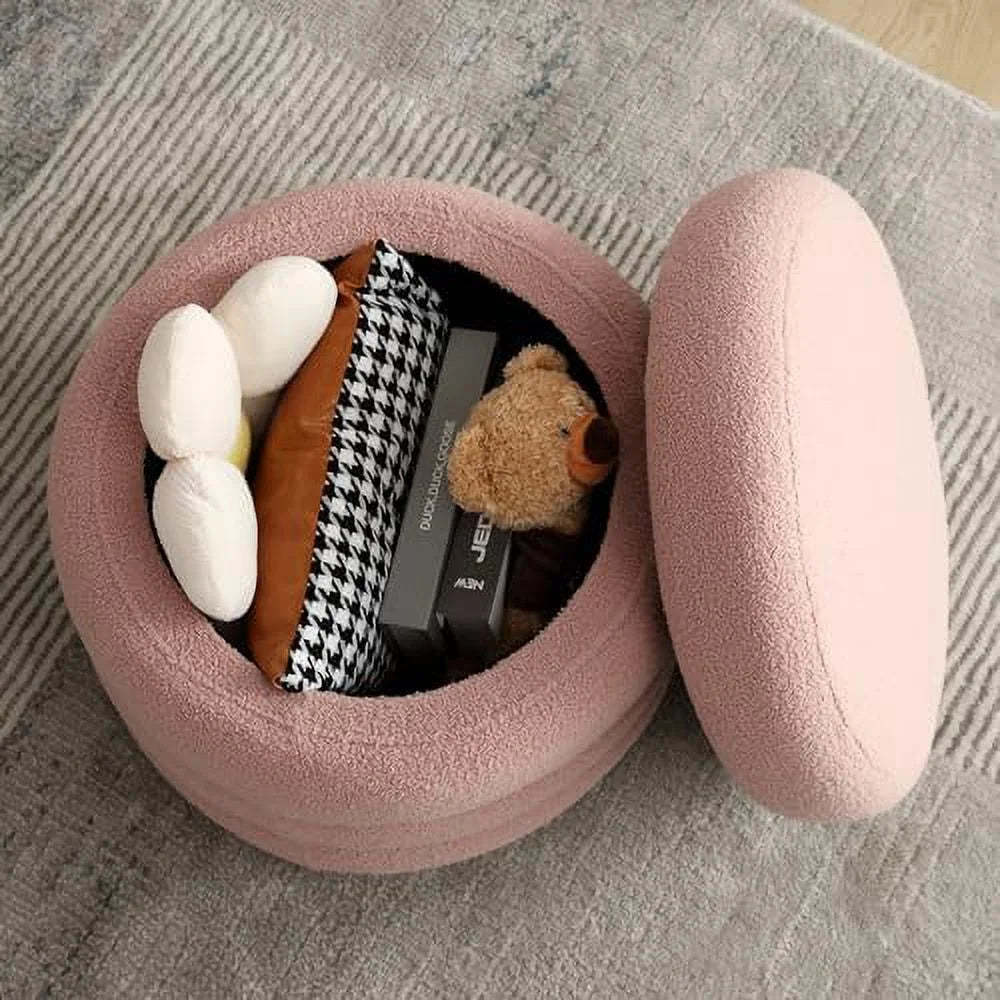 Round Pink Ottoman T70566