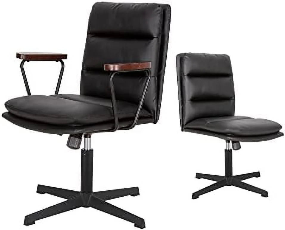 PU Leather Criss Cross Office Desk Chair X69600