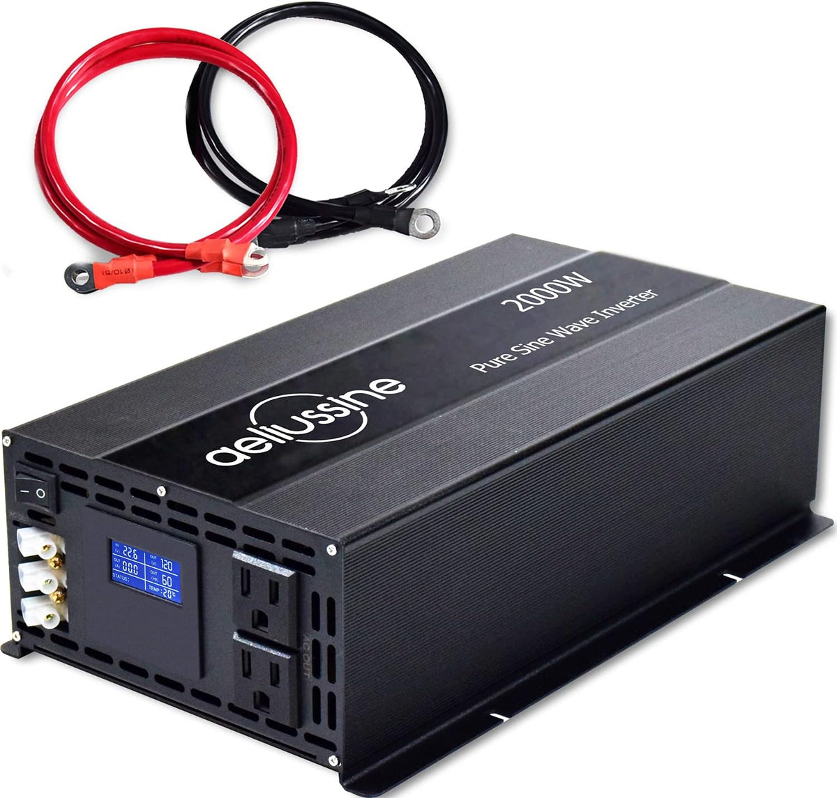 2000w Pure Sine Wave Power Inverter 48v DC to AC 110v 120v with Hardwire Terminal LCD Display Y213