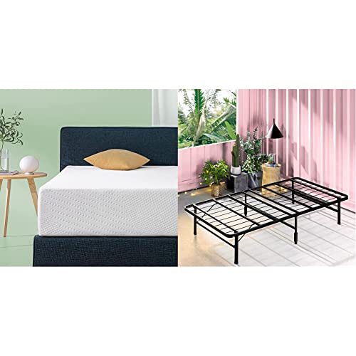 Twin Cooling Foam Mattress and Metal Mattress Foundation Set I961
