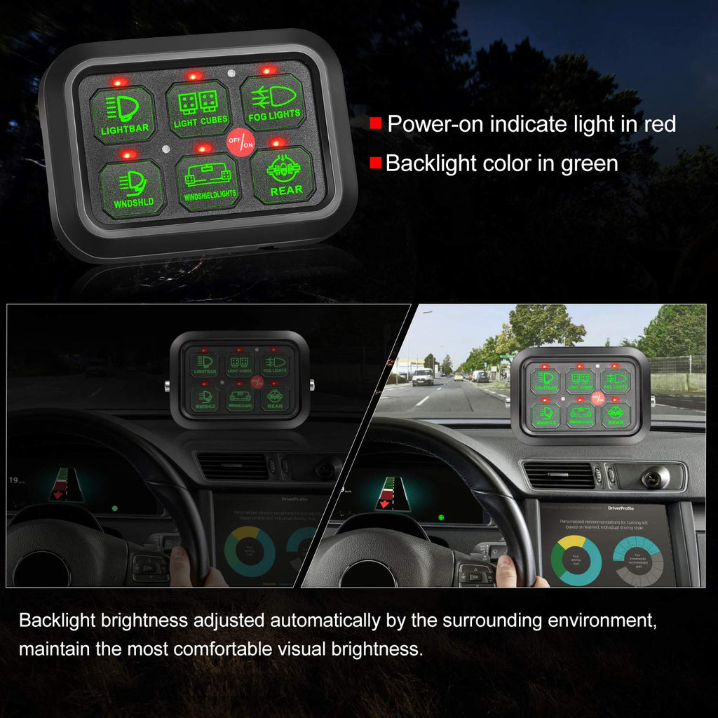 6 Gang Touch Switch Panel with Harness W4426