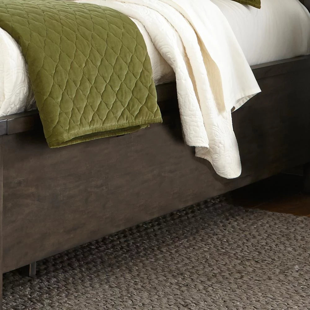 Dark Gray Twin Bookcase Bed E6688