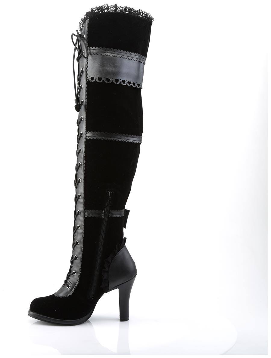 Black Vegan Leather-Velvet Glam-300 Shoes R2173