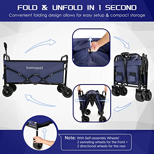 Collapsible Wagon Cart with Cupholders (Black) S517063