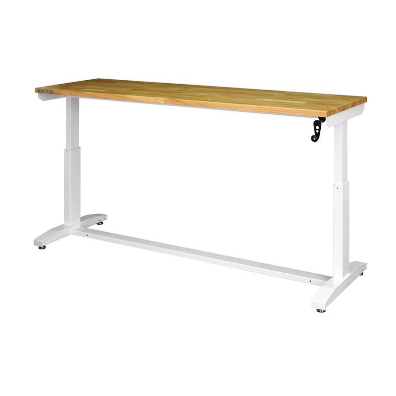 White Adjustable Height Worktable F94320