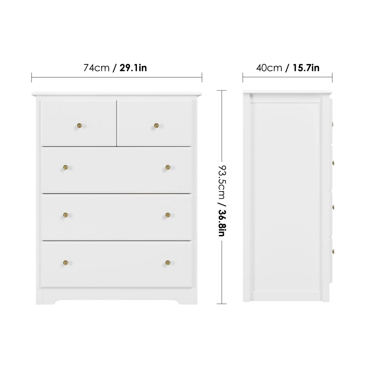 White 5 Drawer Dresser O18920