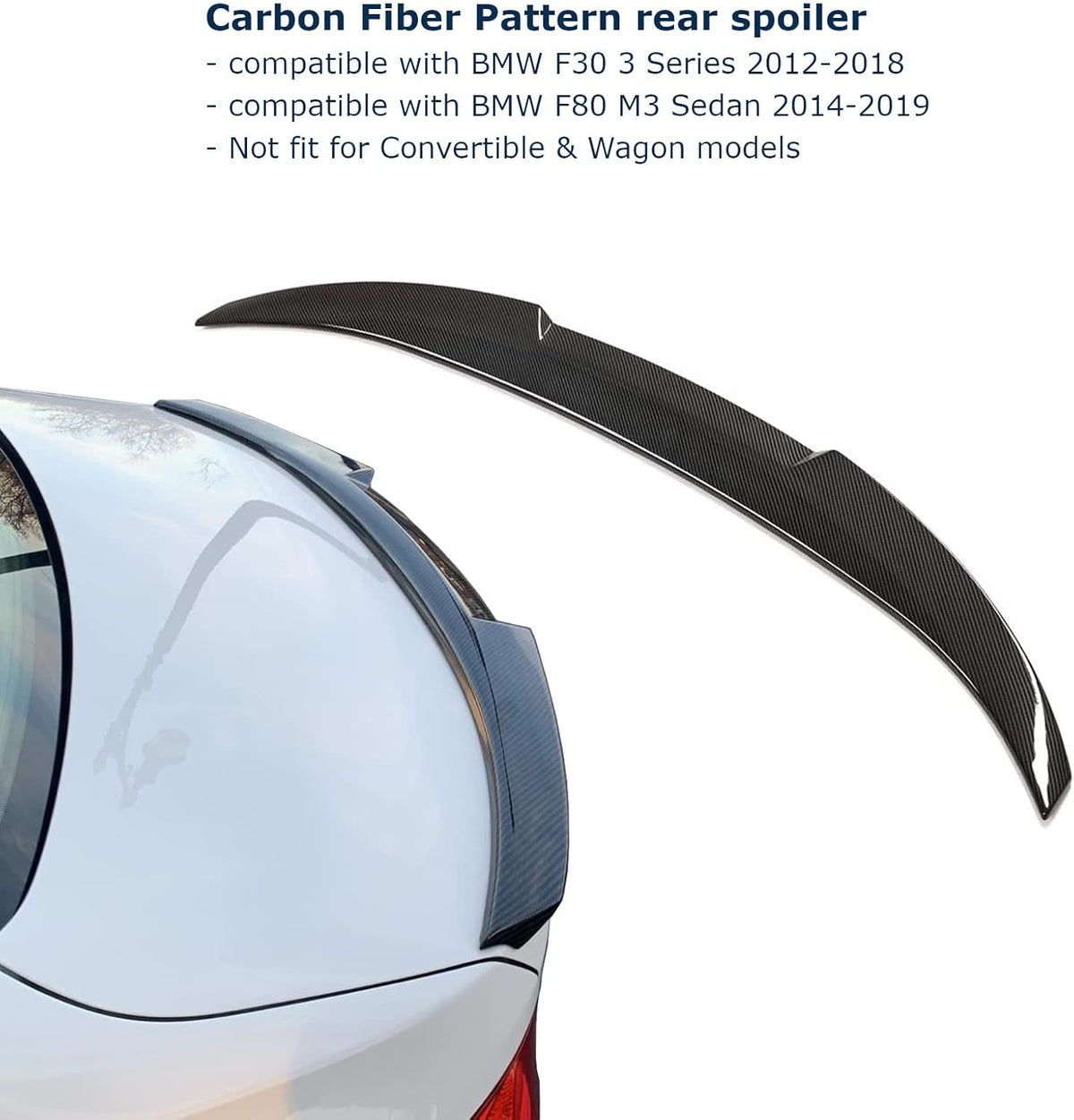 Carbon Fiber Pattern Rear Trunk Spoiler Wing Z96401