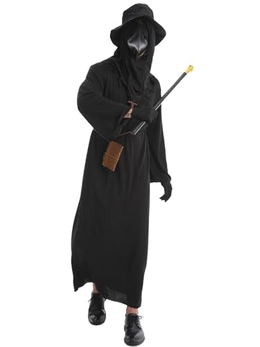 Plague Doctor Costume Set 8 in 1 Halloween Costumes Plague Doctor Mask Outfit C451