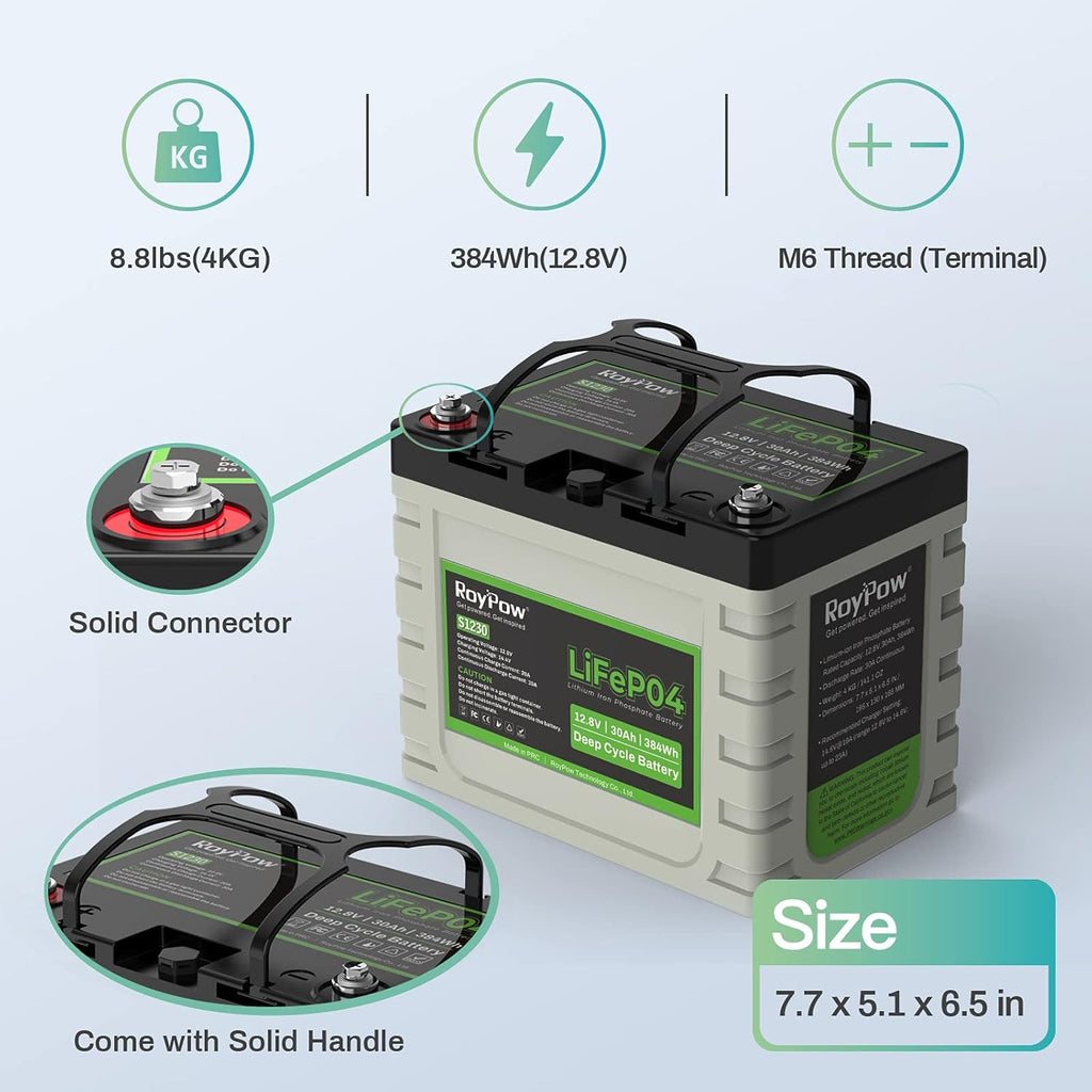 12V 30Ah LiFePO4 Deep Cycle Battery P7712