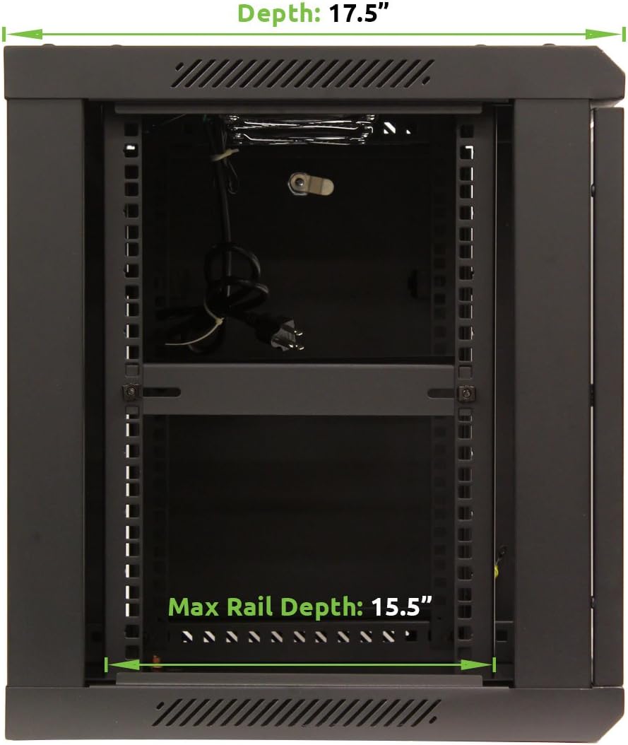 9U Wall Mount Network Server Cabinet Rack Enclosure Glass Door Lock R54164