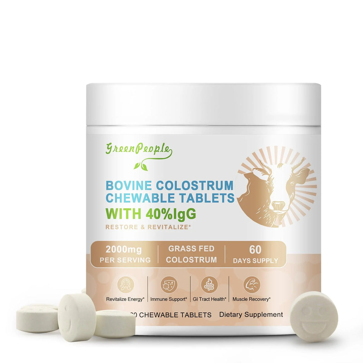 Colostrum Chewable 2000mg Supplement 60 Servings L10689