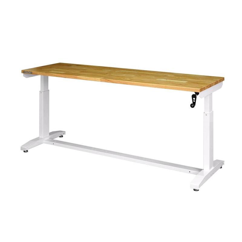 White Adjustable Height Worktable F94320