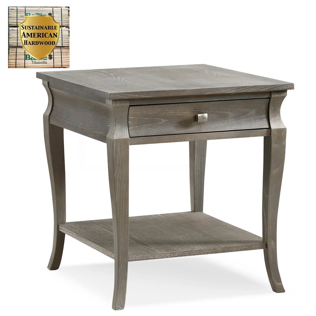 Grey Wood 1-drawer End Table G457