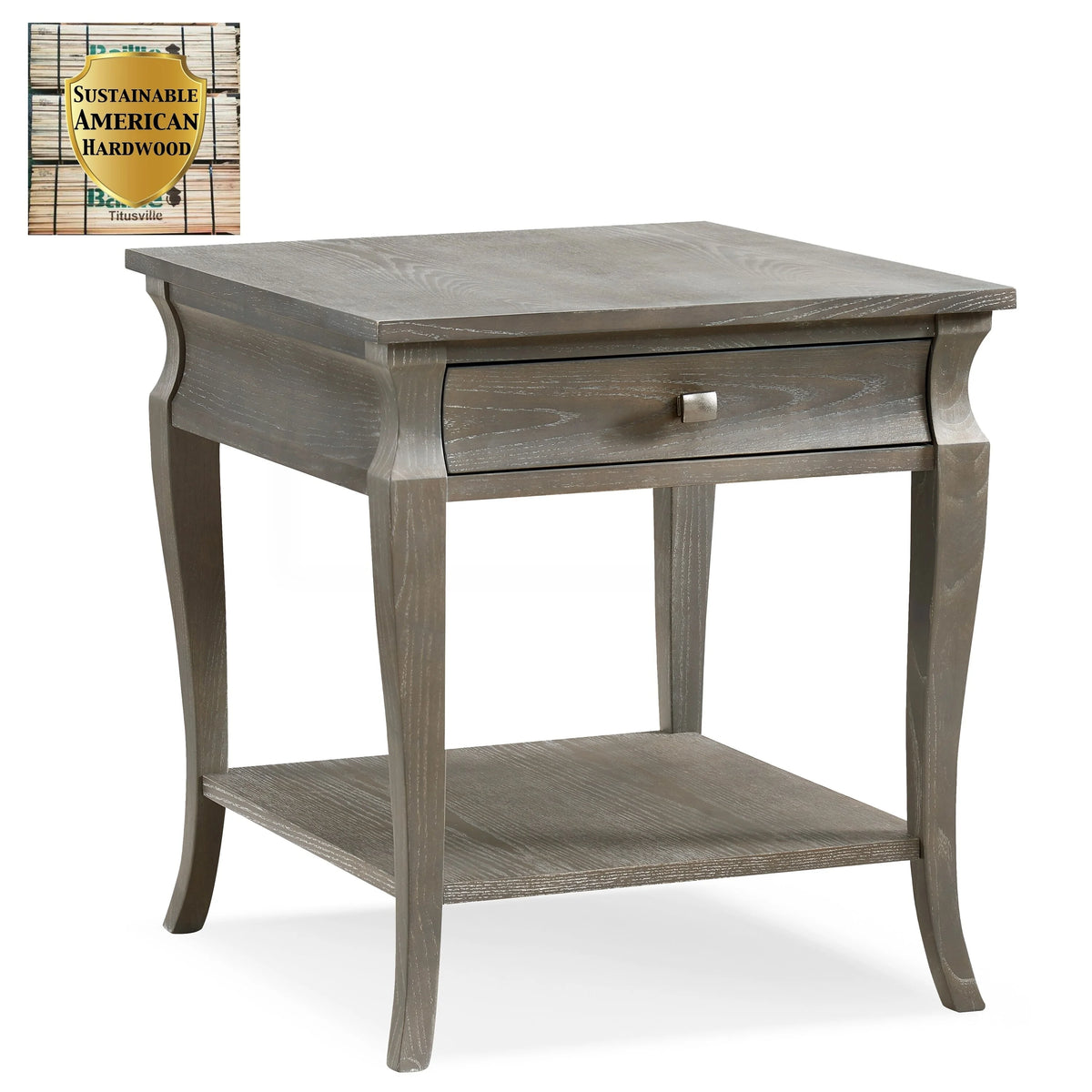 Grey Wood 1-drawer End Table G457