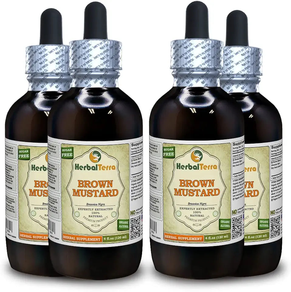 Brown Mustard Tincture Organic Dried Seeds Liquid Extract 4x120 ml P92598
