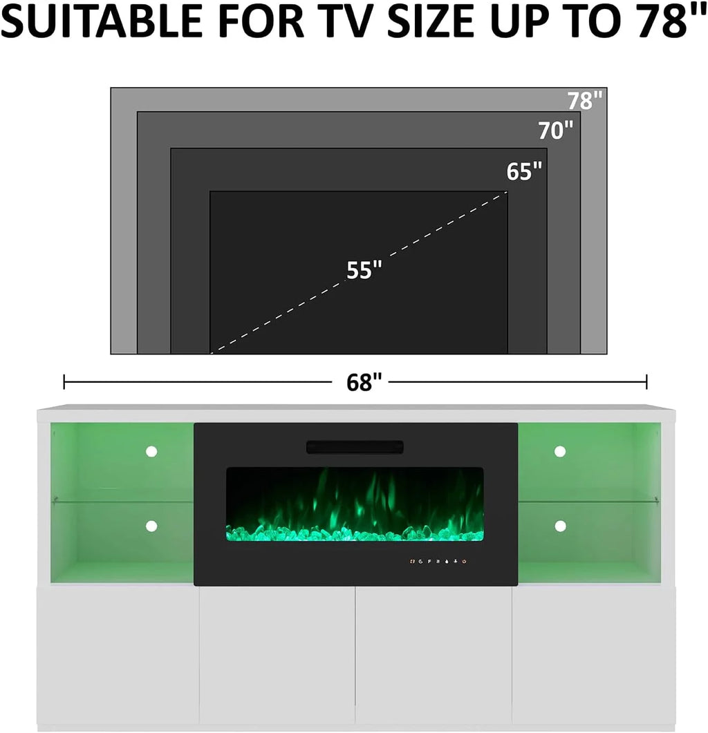 68" Fireplace TV Stand with 40" Electric Fireplace T39729