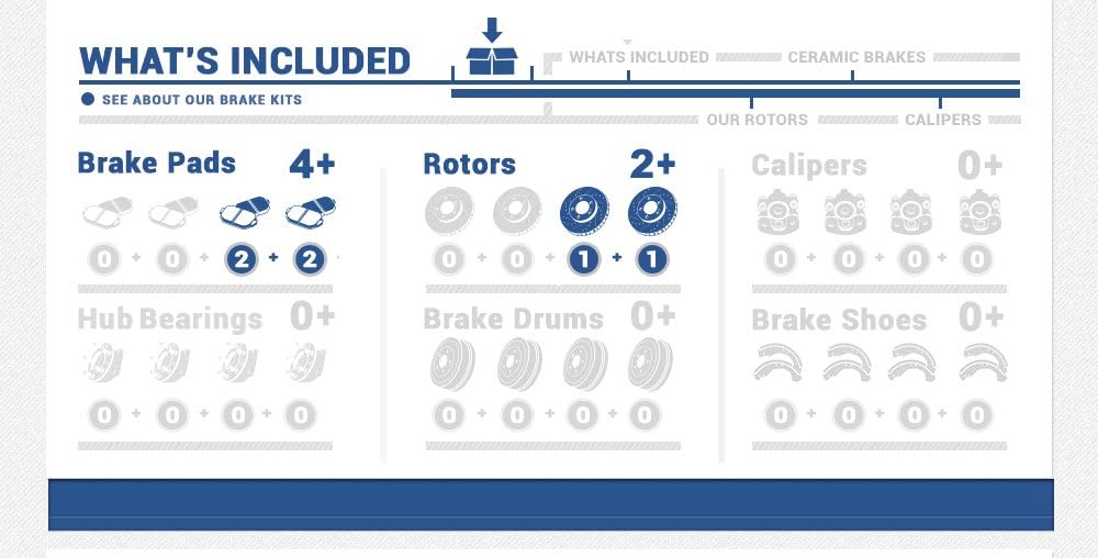 8 Lug 2 Rotors Brake Pads Clips T6199