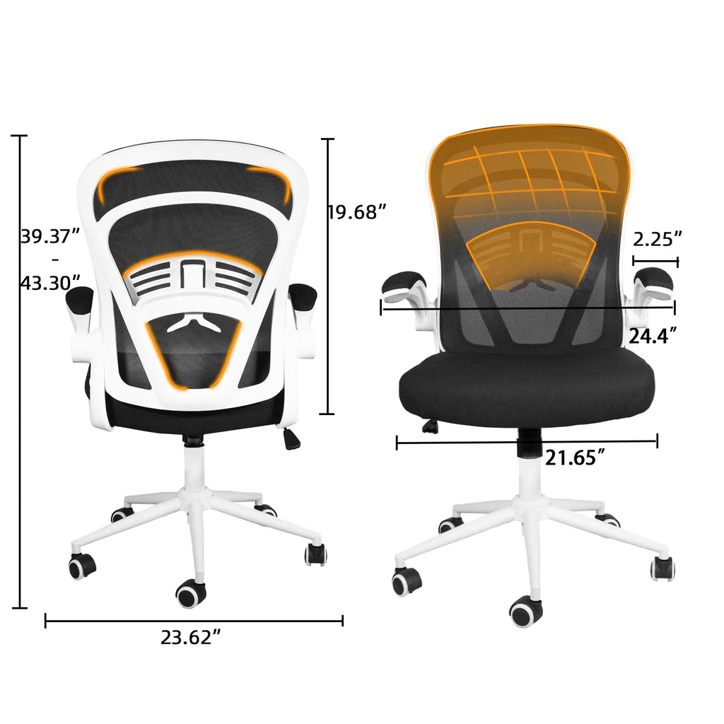 Black Ergonomic Mesh Office Chair with Wheels A215