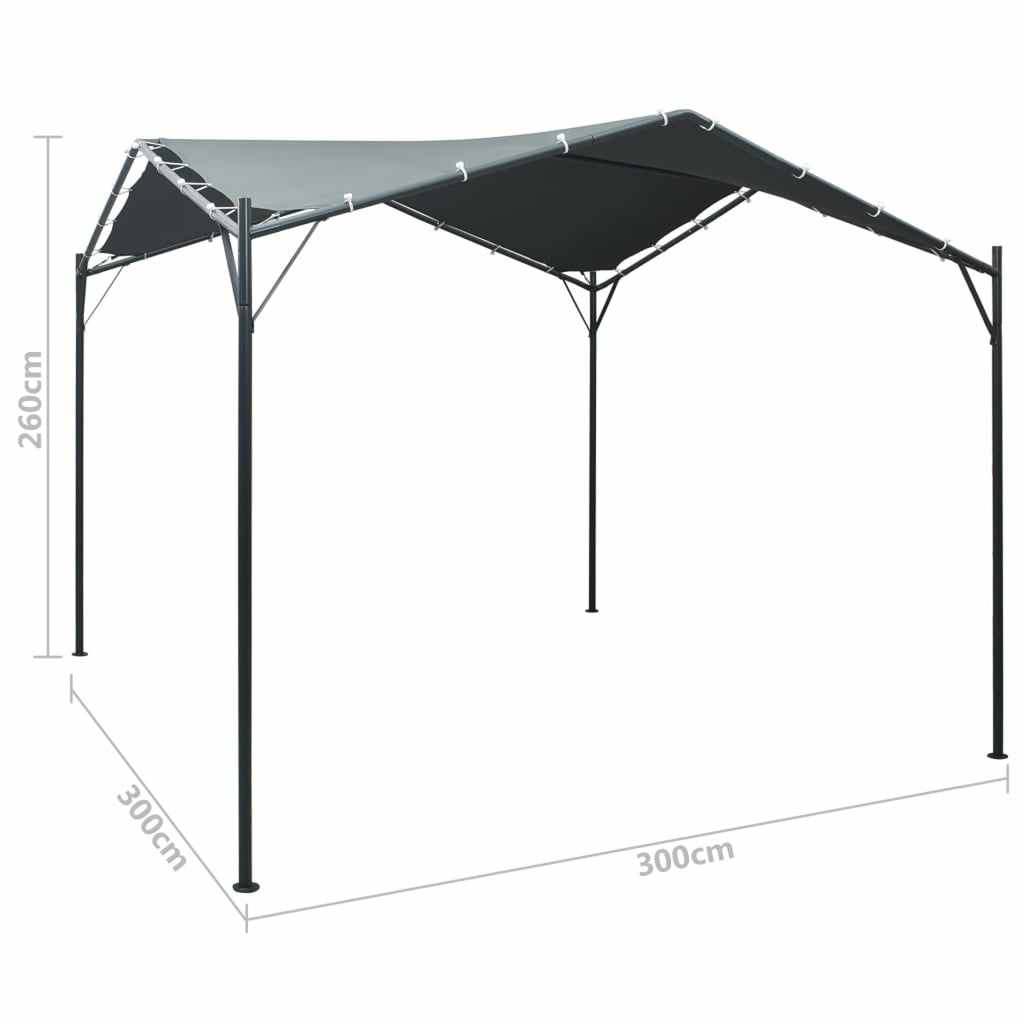 Steel Frame Garden Canopy Tent Sun Shelter 9.8ft x 9.8ft x 8.5ft Z892