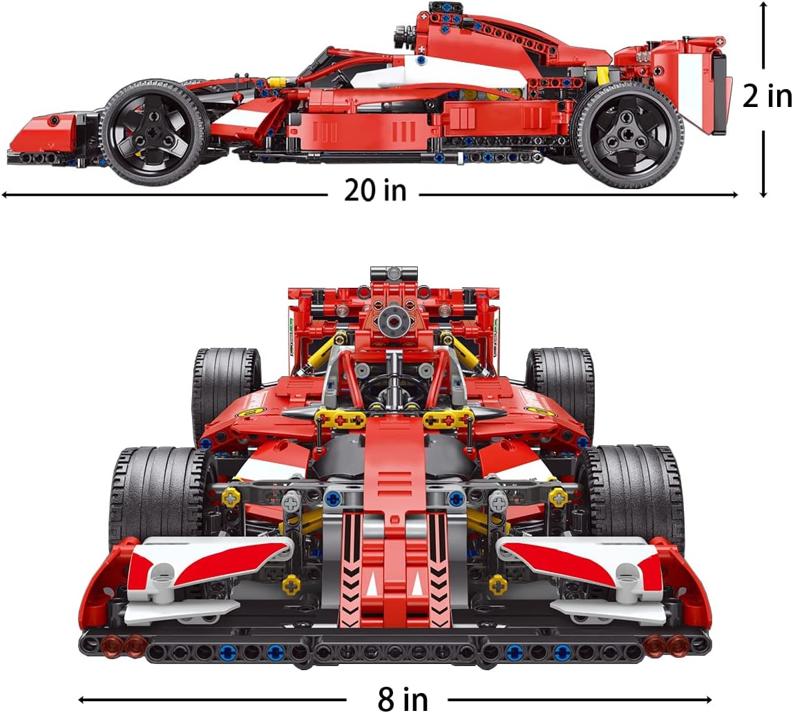 Red 1:10 Scale Sports Car Building Blocks Kit 1250 Pcs C369866