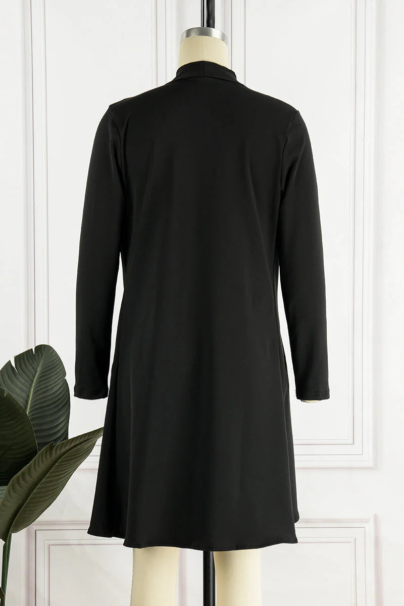 Casual Solid Patchwork Turndown Collar Outerwear B1013
