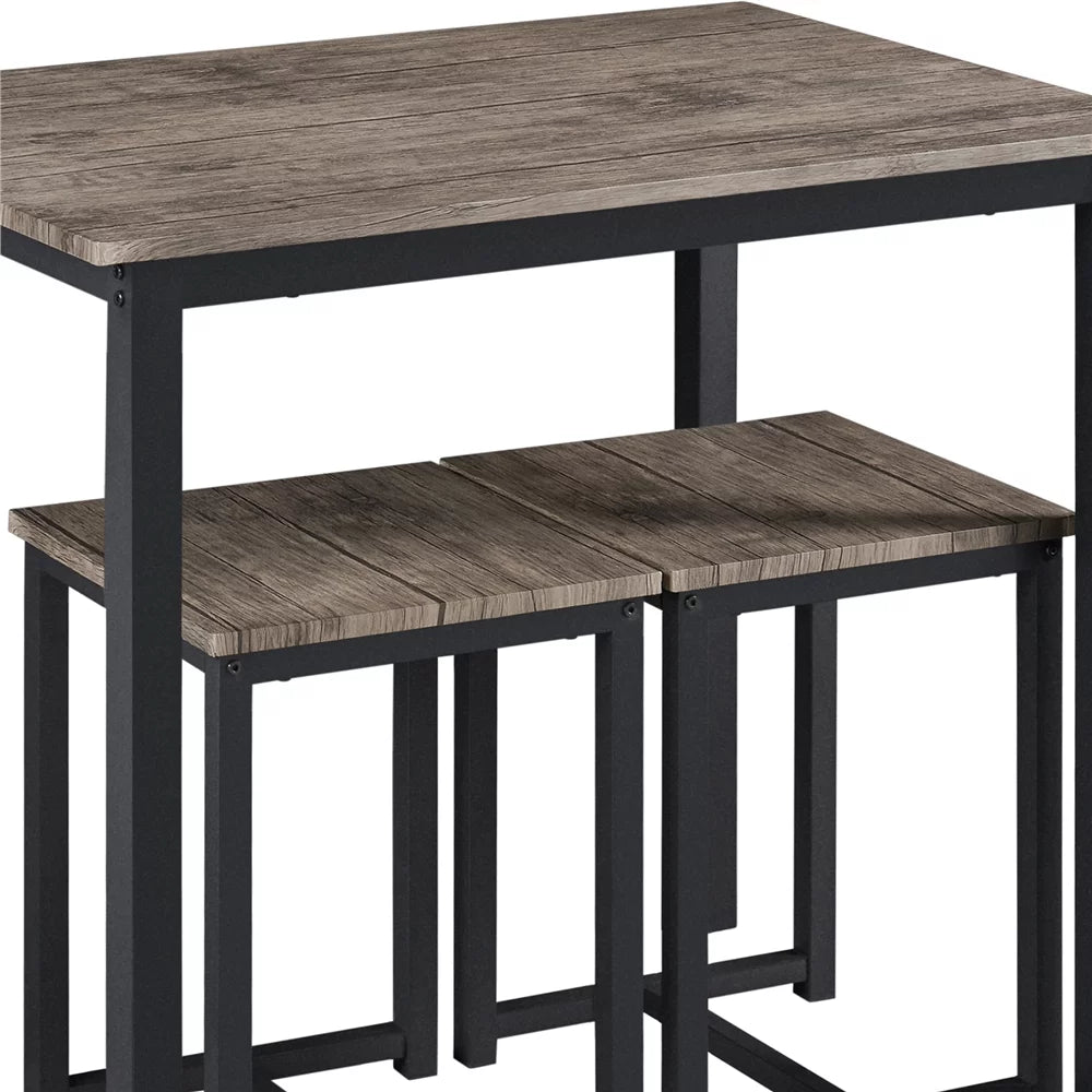 3-Piece Dining Table Set with 2 Stools P44370