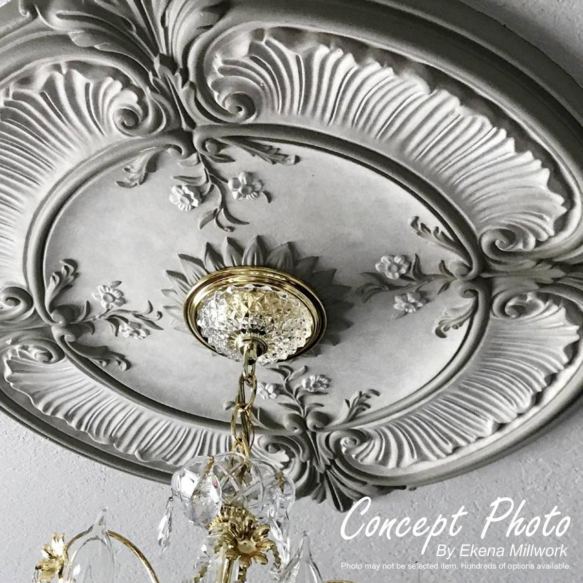 23 5/8 inchod x 3 5/8 inchid x 1 5/8 inchp Hand-Painted Night Shade Ceiling Medallion R688639