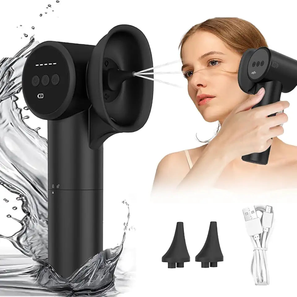 Electric Ear Wax Removal Kit with Ear Dryer 3-in-1, 5 Pressure Modes, IPX6 Waterproof, Black X183