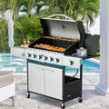 6-Burner Propane Gas Grill Stainless Steel with Side Burner L659620