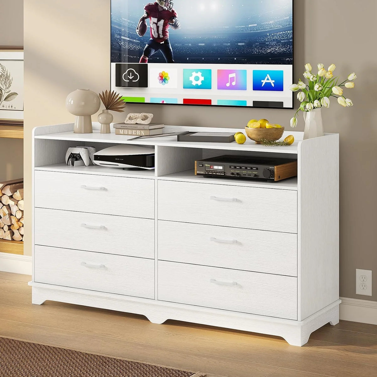 Black 6 Drawer Dresser T7483