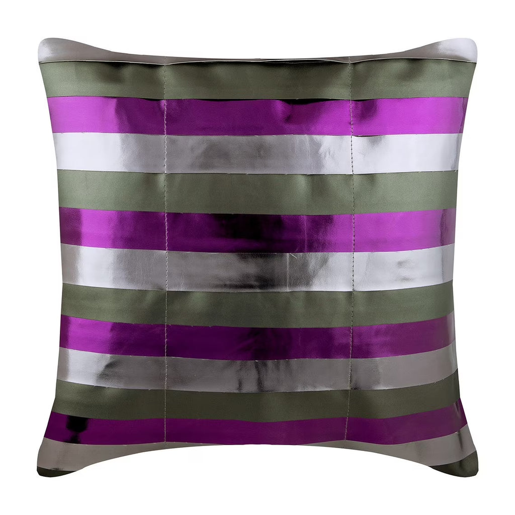 Purple Faux Leather Throw Pillow Covers Pack of 2 18x18 inch A30699