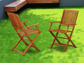 Solid Acacia Wood Folding Arm Chair Set of Two Y86155