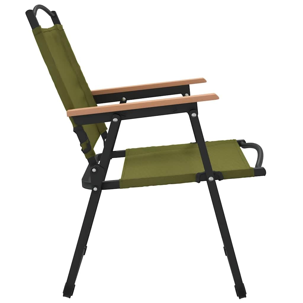 Foldable Camping Chairs 2 Pack Green Oxford Fabric C89708