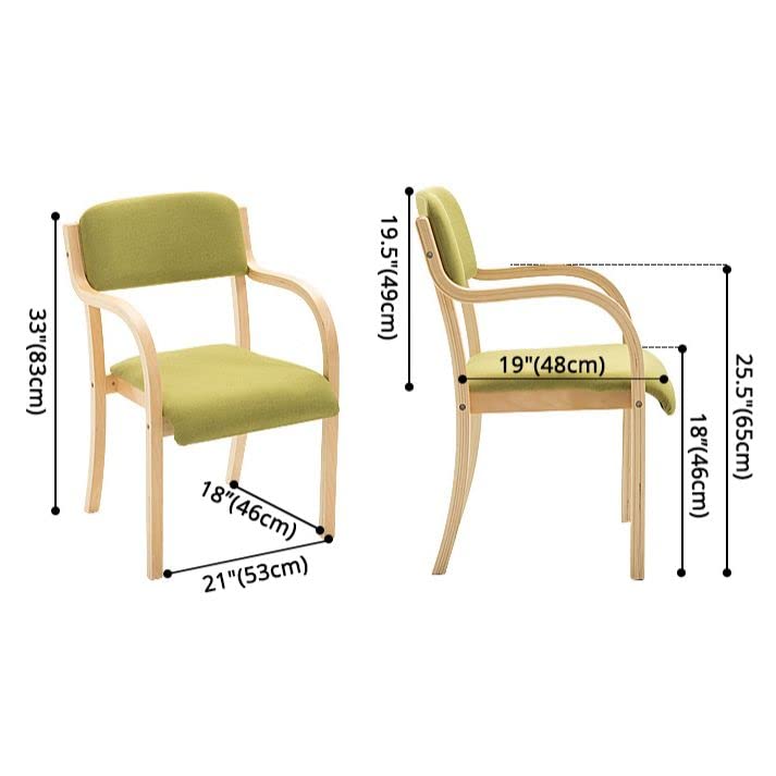 Black Set of 2 Wood Arm Chair U46558