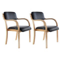 Black Set of 2 Wood Arm Chair U46558