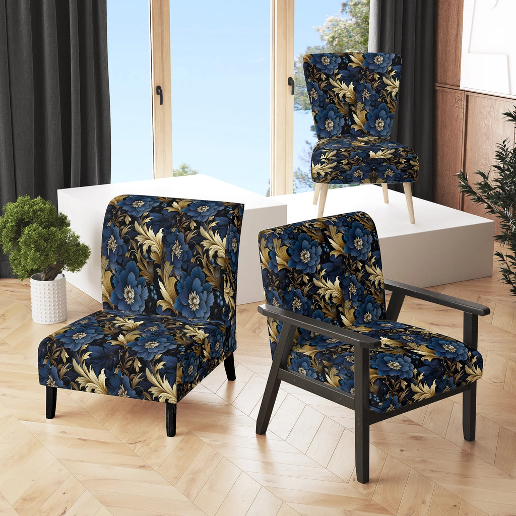 Upholstered Damask Accent Chair T988